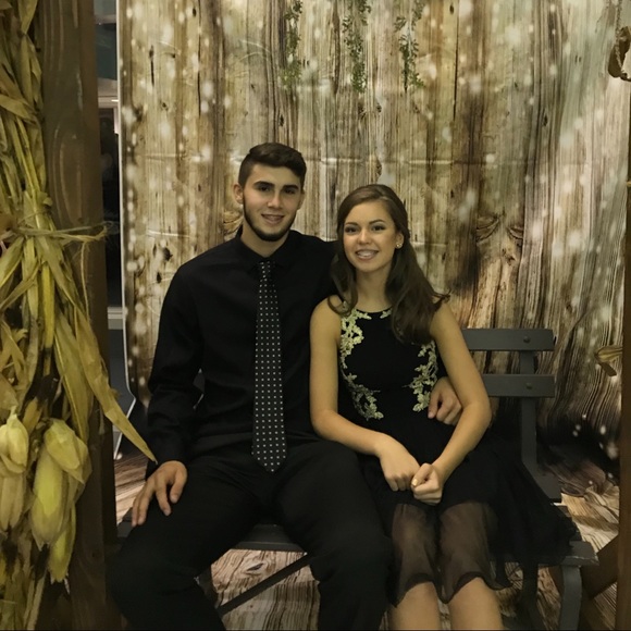 Black and gold high neck homecoming dress - Picture 2 of 2